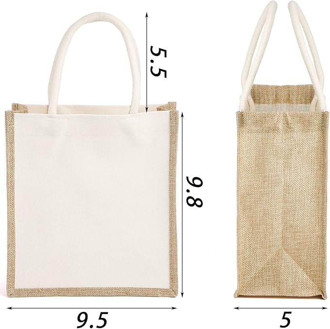 Burlap & Canvas Gift Bag with Monogram Customization